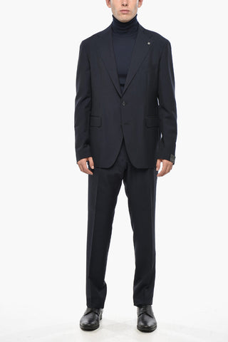 Wool Blend Side Vents Notch Lapel Suit