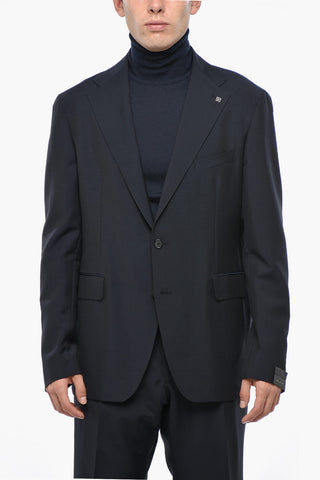 Wool Blend Side Vents Notch Lapel Suit
