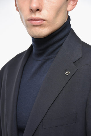 Wool Blend Side Vents Notch Lapel Suit