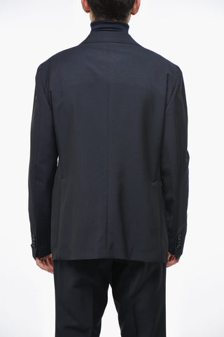 Wool Blend Side Vents Notch Lapel Suit