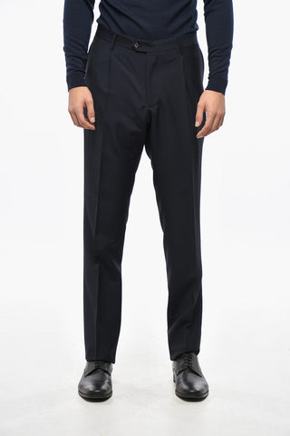 Wool Blend Side Vents Notch Lapel Suit