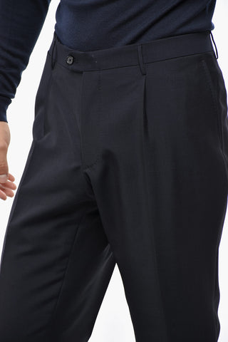 Wool Blend Side Vents Notch Lapel Suit