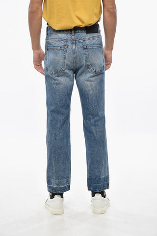 Straight-Leg Jeans with Patchwork Effect 19cm