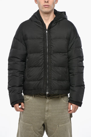 Reversible Leather Puffer with Hood