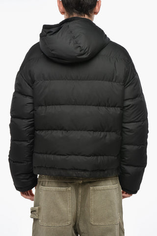 Piumino in Pelle Reversibile con Cappuccio