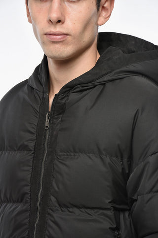 Piumino in Pelle Reversibile con Cappuccio