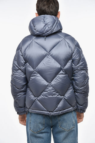 Quilted Solid Color Down Jacket with Hood