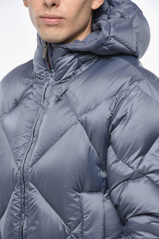 Quilted Solid Color Down Jacket with Hood