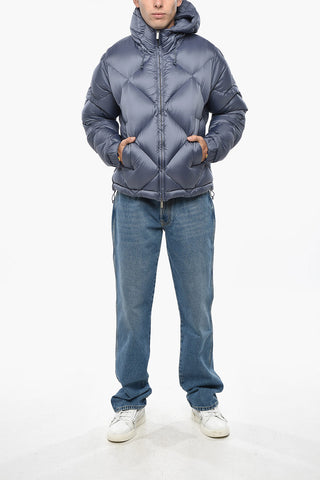 Quilted Solid Color Down Jacket with Hood