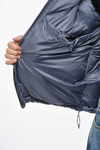 Quilted Solid Color Down Jacket with Hood
