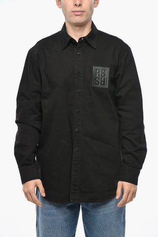 Solid Color Denim Straight Fit Shirt