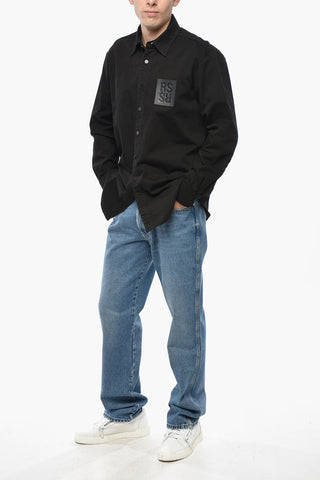 Solid Color Denim Straight Fit Shirt