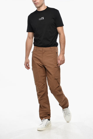 Cotton Blend Cargo Pants with Elastic Waistband