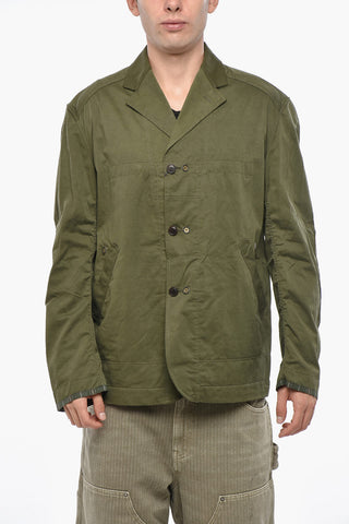 MAN Giacca in Cotone e Lino con Revers Classico