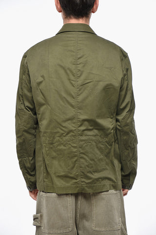 MAN Giacca in Cotone e Lino con Revers Classico