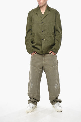 MAN Giacca in Cotone e Lino con Revers Classico