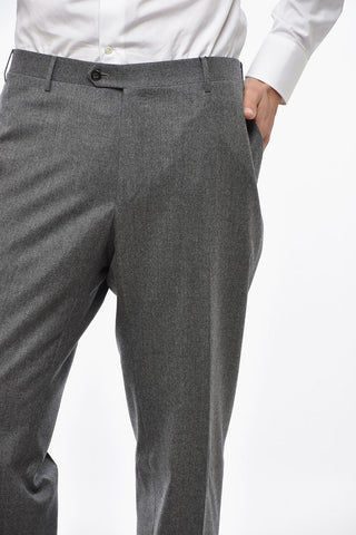Pantaloni in Lana Vergine ad Orlo Smerlato