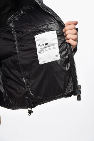Zip-up STORM Down Jacket with Collar-Shaped Hood