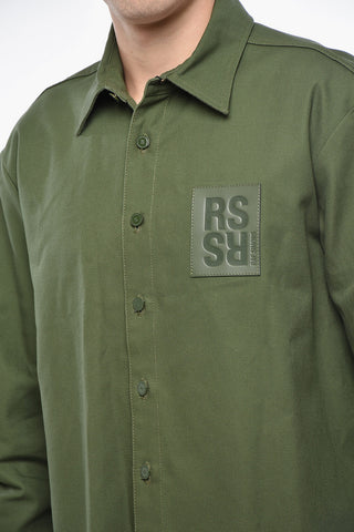 Solid Color Denim Straight Fit Shirt