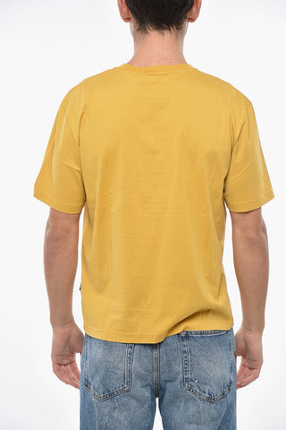 Solid Color Crew-neck T-Shirt with Embroidered Logo