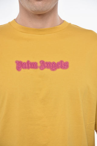 Solid Color Crew-neck T-Shirt with Embroidered Logo