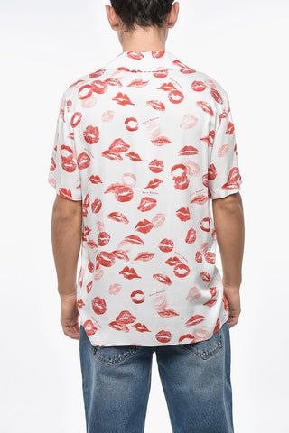 Camicia a Maniche Corte con Stampa Kiss All-Over