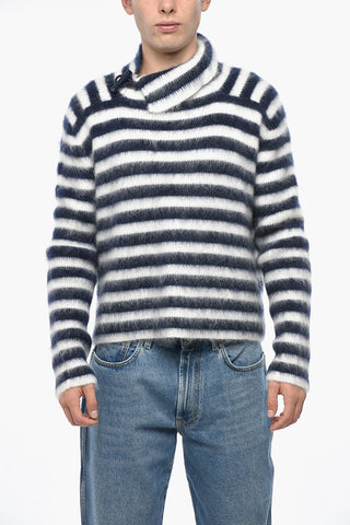 Maglia MARINA in Misto Mohair a Righe Bicolore con Alamaro