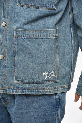 Logo Embroidered Denim Jacket