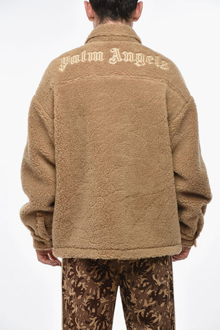 Sherpa Fabric BEAR IN MIND Overshirt with Double Breast Pocket