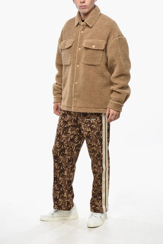 Sherpa Fabric BEAR IN MIND Overshirt with Double Breast Pocket