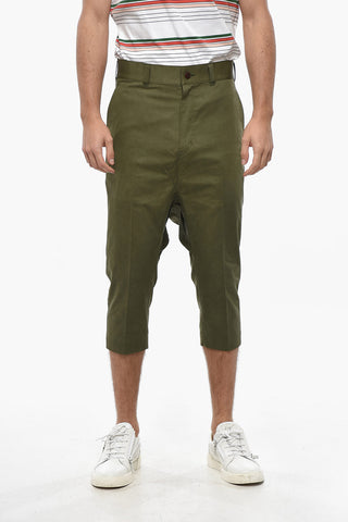 MAN Cropped-Fit-Hose aus Baumwolle und Leinen