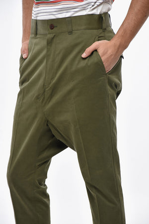 MAN Cropped-Fit-Hose aus Baumwolle und Leinen