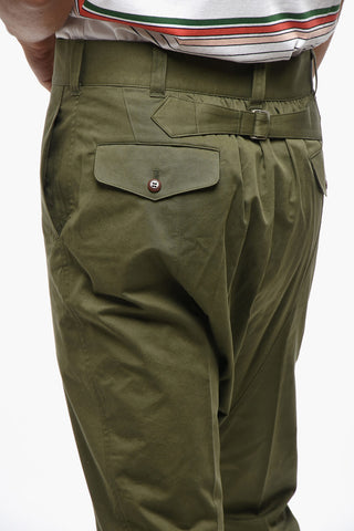 MAN Cropped-Fit-Hose aus Baumwolle und Leinen