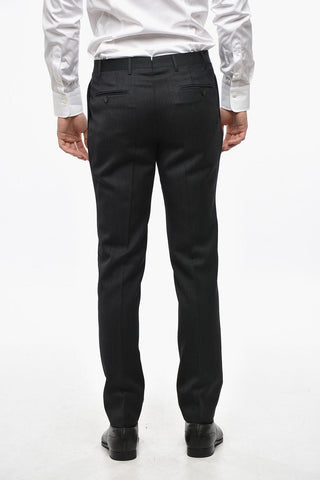 Single-Pleated Virgin Wool Regular Fit Pants