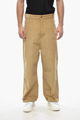 Hose aus geripptem Velours mit geradem Bein