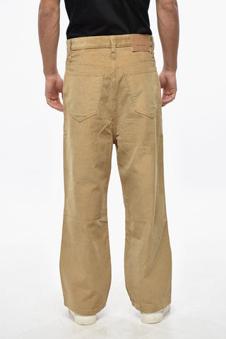 Hose aus geripptem Velours mit geradem Bein