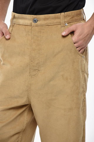Hose aus geripptem Velours mit geradem Bein