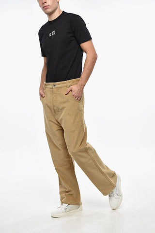 Hose aus geripptem Velours mit geradem Bein