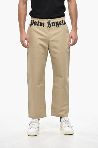 Pantaloni Chino a Gamba Dritta con Logo Stampato