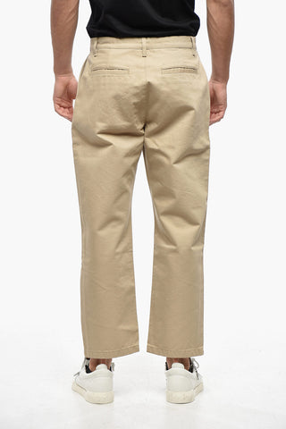 Pantaloni Chino a Gamba Dritta con Logo Stampato
