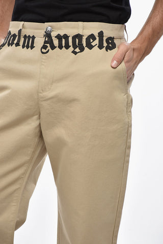 Pantaloni Chino a Gamba Dritta con Logo Stampato
