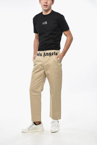 Pantaloni Chino a Gamba Dritta con Logo Stampato