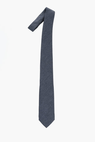 Solid Color Herringbone Motif Silk Tie