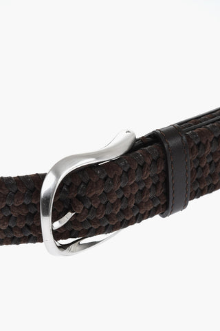 Leather and Fabric Braided Belt 35mm