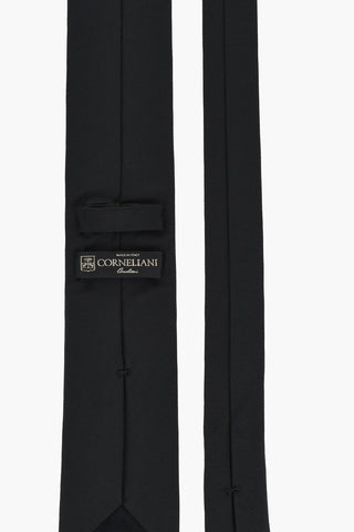 Solid Color Pure Silk Tie with Contrasting Logo
