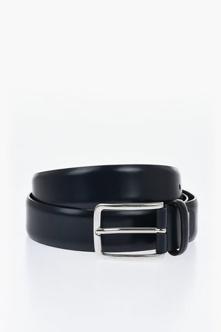Cintura in Pelle con Logo Argentato 30mm
