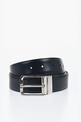 Reversible Textured Leather Belt 35mm