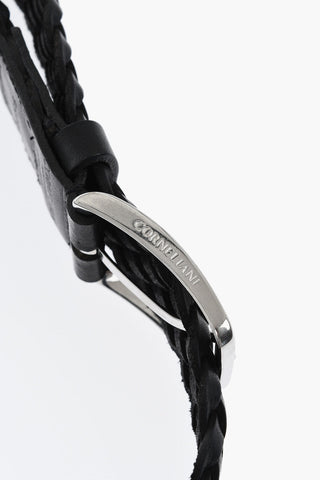 Solid Color Braided Leather Belt 30mm