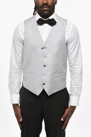 Virgin Wool Two-Tone Waistcoat with Martingale