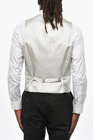 Virgin Wool Two-Tone Waistcoat with Martingale